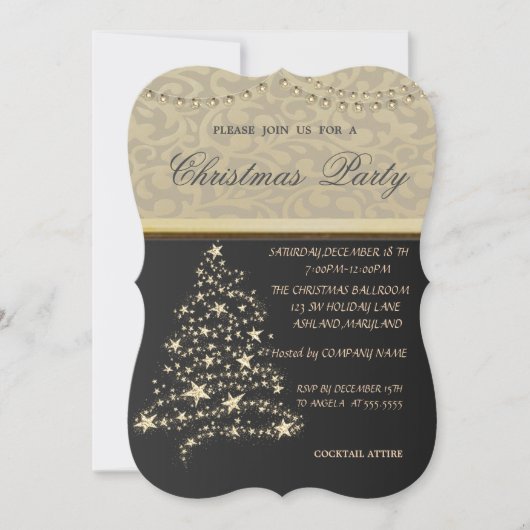 Elegant kerstboom, kerstfeest bedrijf kaart (Voorkant)