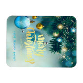 Elegant kerstboom, Kogels, sterrenfeestdag Magneet (Horizontaal)