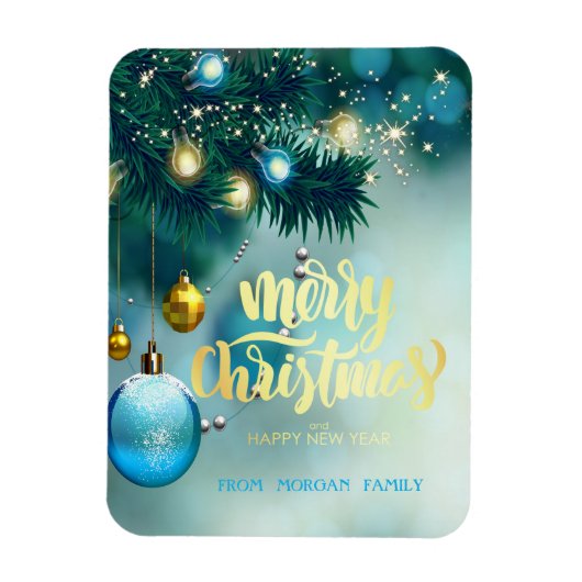 Elegant kerstboom, Kogels, sterrenfeestdag Magneet (Verticaal)