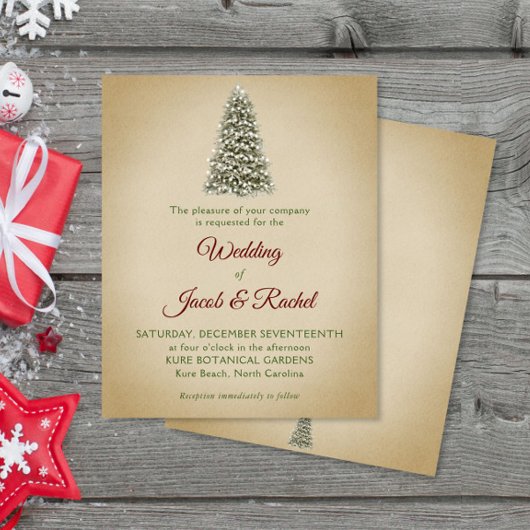 Elegant kerstboom Kraft Budget Weddenschap Uitnodi