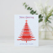 Elegant kerstboom Red Blue, op maat gemaakt Feestdagenkaart (Staand voorkant)