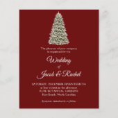 Elegant kerstboom Red Budget Weddenschap Uitnodige (Voorkant)