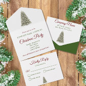 Elegant kerstboom Red & Green Company Party All In One Uitnodiging