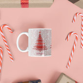 Elegant kerstboom rode gepersonaliseerde sneeuwvlo koffiemok