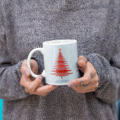 Elegant kerstboom rood groen gepersonaliseerd koffiemok