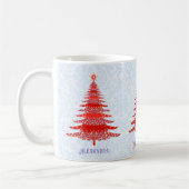 Elegant kerstboom rood groen gepersonaliseerd koffiemok (Links)