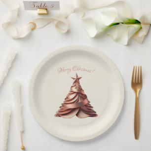 Elegant kerstboom-Roos goud Papieren Bordje
