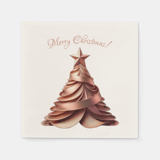 Elegant kerstboom-Roos goud Servet (Voorkant)