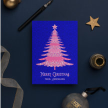 Elegant kerstboom roze blauw, speciaal aangepast