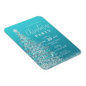 Elegant kerstboom Silver Blauwgroen feestdag uitno Magneet (Rechterzijde)