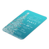 Elegant kerstboom Silver Blauwgroen feestdag uitno Magneet (Linkerzijde)