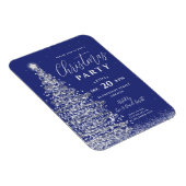 Elegant kerstboom Silver Navy Holiday Invite Magneet (Rechterzijde)