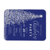 Elegant kerstboom Silver Navy Holiday Invite Magneet (Horizontaal)