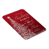 Elegant kerstboom Silver Red Holiday nodigt uit Magneet (Rechterzijde)