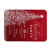 Elegant kerstboom Silver Red Holiday nodigt uit Magneet (Horizontaal)