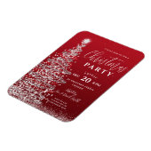Elegant kerstboom Silver Red Holiday nodigt uit Magneet (Linkerzijde)