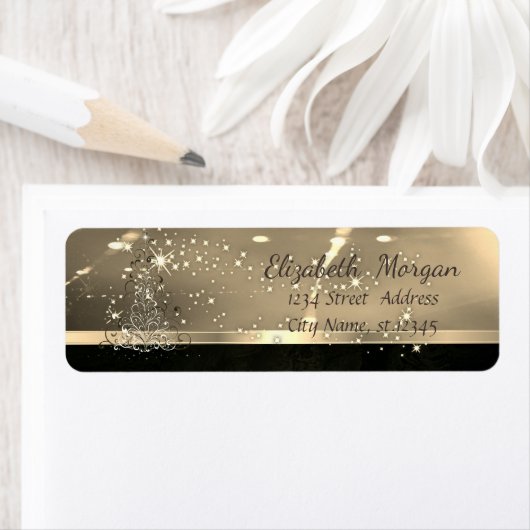 Elegant kerstboom, Sparkle, Faux Gold Etiket (Insitu)