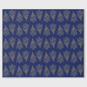 Elegant kerstboom Sparkle Gold Navy Blue Cadeaupapier (Vlak)