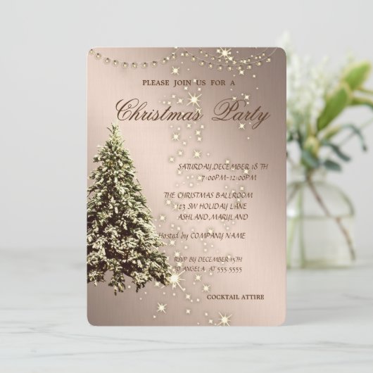 Elegant kerstboom, sparkle, kerstfeest kaart (Staand voorkant)