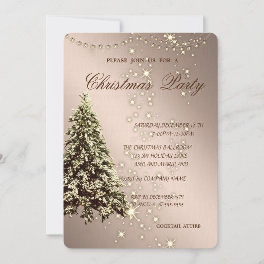 Elegant kerstboom, sparkle, kerstfeest kaart (Voorkant)