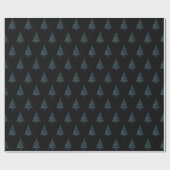 Elegant kerstboom Striped Black Blue Cadeaupapier (Vlak)