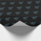 Elegant kerstboom Striped Black Blue Cadeaupapier (Hoek)