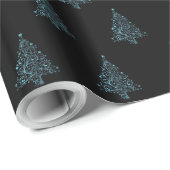 Elegant kerstboom Striped Black Blue Cadeaupapier (Rol Hoek)