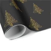 Elegant kerstboom Striped Black Gold Cadeaupapier (Rol Hoek)
