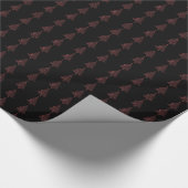 Elegant kerstboom Striped Black Red Pattern Cadeaupapier (Hoek)