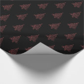 Elegant kerstboom Striped Black Red Pattern Cadeaupapier (Hoek)