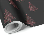 Elegant kerstboom Striped Black Red Pattern Cadeaupapier (Rol Hoek)