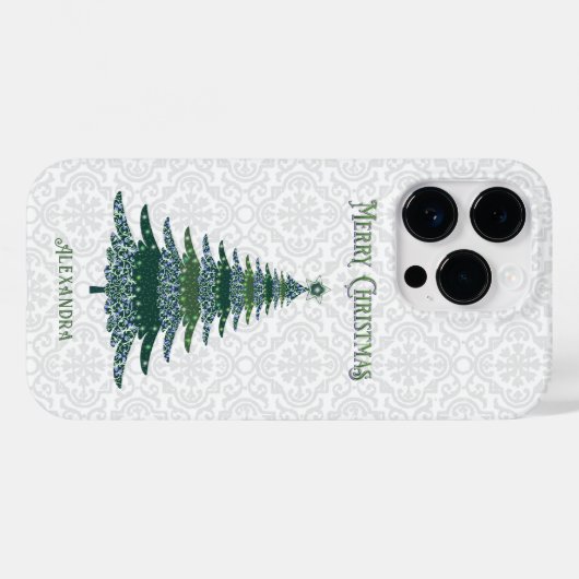 Elegant kerstboom White Green, speciaal gepersonal Case-Mate iPhone Case (Achterkant (horizontaal))