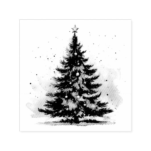 Elegant kerstboom  zelfinktende stempel (Design)