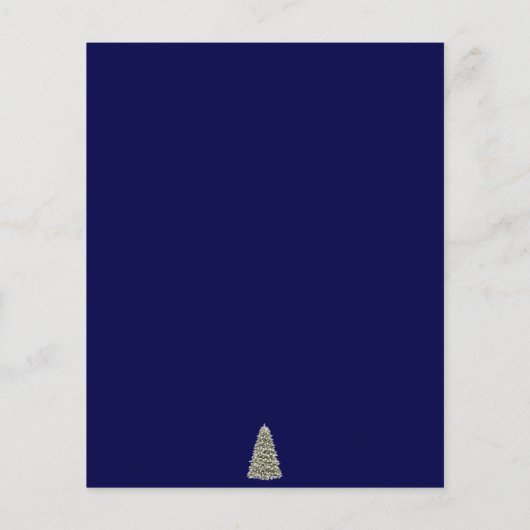 Elegant kerstboomblauw budget Weddenschap uitnodig (Achterkant)