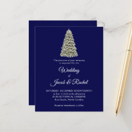 Elegant kerstboomblauw budget Weddenschap uitnodig