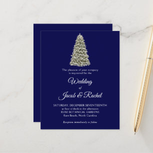 Elegant kerstboomblauw budget Weddenschap uitnodig