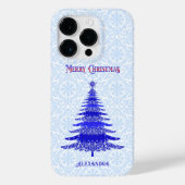 Elegant kerstboomblauw op maat Case-Mate iPhone case (Achterkant)