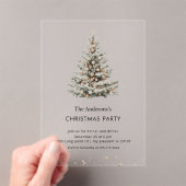 Elegant Kerstboomfeest Acryl Uitnodigingen (Insitu (Draagbaar))