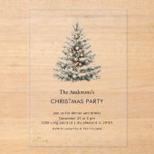 Elegant Kerstboomfeest Acryl Uitnodigingen (Voorkant)