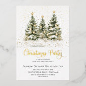 Elegant kerstboomfeest folie uitnodiging (Voorkant)