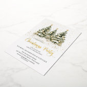 Elegant kerstboomfeest folie uitnodiging (Gedraaid)