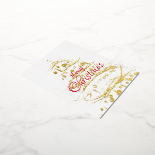Elegant kerstboomfeest folie uitnodiging briefkaart