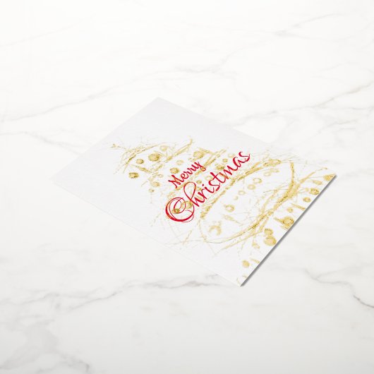 Elegant kerstboomfeest folie uitnodiging briefkaart (Gedraaid)