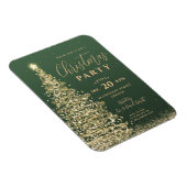 Elegant kerstboomfeest Green Holiday Invite Magneet (Rechterzijde)