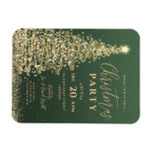 Elegant kerstboomfeest Green Holiday Invite Magneet (Horizontaal)