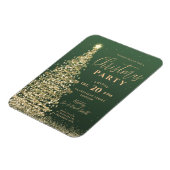 Elegant kerstboomfeest Green Holiday Invite Magneet (Linkerzijde)
