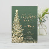 Elegant kerstboomfeest Green Holiday Kaart (Staand voorkant)