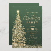 Elegant kerstboomfeest Green Holiday Kaart (Voorkant / Achterkant)
