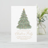 Elegant kerstboomfeest kaart (Staand voorkant)