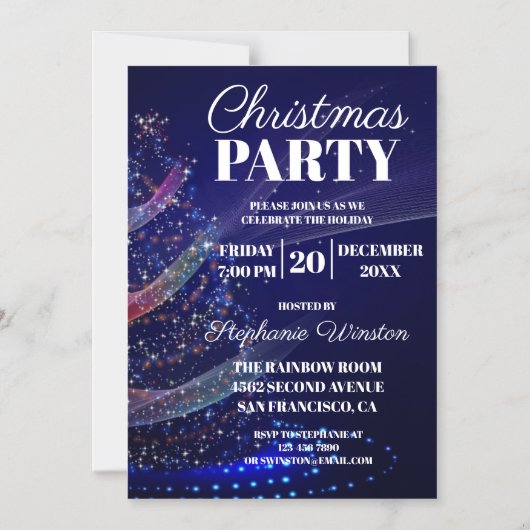 Elegant kerstboomfeest magnetische uitnodiging (Voorkant)